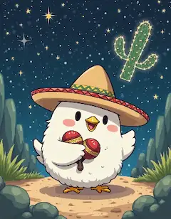 夜空のサボテン