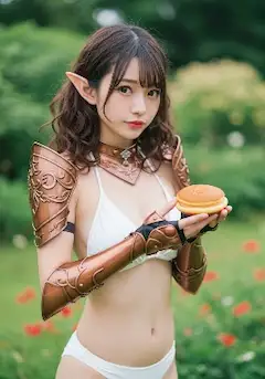 森の戦士エルフの甘い休憩