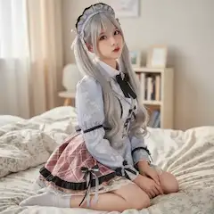 銀髪メイドの静かな午後の秘密