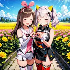 キズナアイ×輝夜月 二人でハート