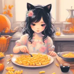 マカロンと少女