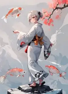 墨鯉絵巻 白の巻