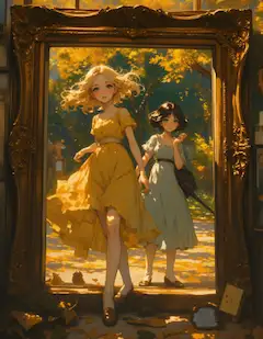 黒髪＆ブロンド・絵画
