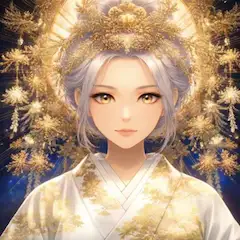 雪華の冠を戴く銀髪女神