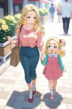 おでこちゃんとママ