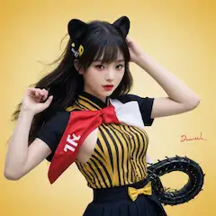 猫耳の縞模様ガール