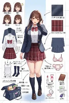 制服姿で始まる新しい一日