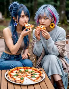 雫ちゃんリンちゃん💧ピザ好き