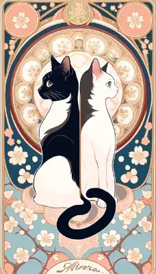 黒白の猫が紡ぐ月の調べ
