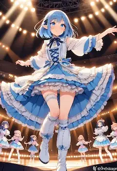 青い髪のアイドル、輝くステージの瞬間