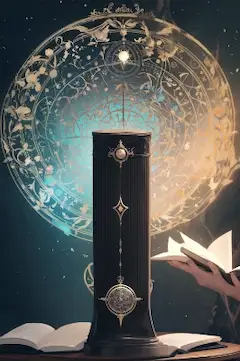 magicbook on the pedestal