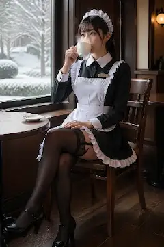 雪景色の朝の一杯（斎城翔子）