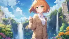 滝と廃墟