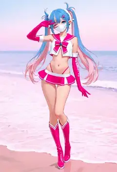 双彩の粒子が海景の奥をひらく
