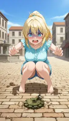 街角の爆弾騒動！少女の驚き