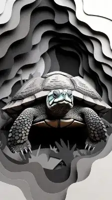 陸ガメ(Layered Paper Art)