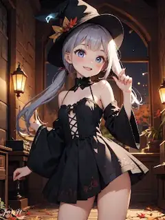 魔法使いの帽子を試着❤