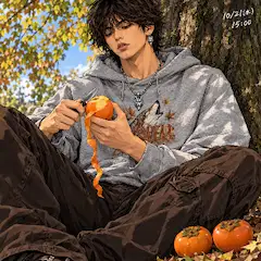 柿食べまくるロウェルくん🐺