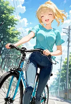 風を切る自転車少女の夏の冒険