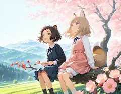コン子とポン子・春になった！