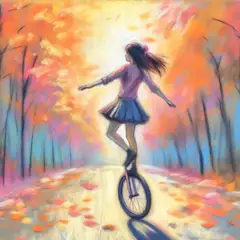 一輪車と女子