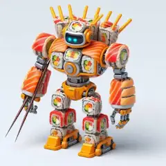 お寿司で出来たロボット