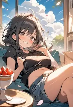 くつろぐ女の子