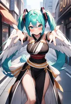 今日は初音ミクの誕生日🎂🎉天使くノ一初音ミク😇🥷🎤(3枚❗)