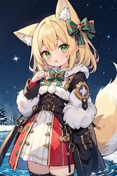 サンタ衣装の妖狐