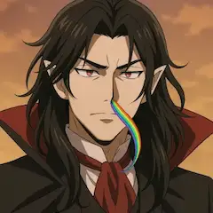虹色の鼻毛が生えているヴァンパイア