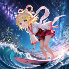 4枚）天の川と乙姫