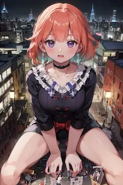 巨大化キアラと夜景