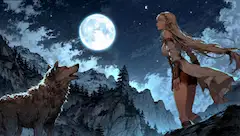 (2枚)　月に吠える２