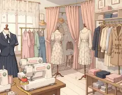 少女漫画風の仕立屋/服屋