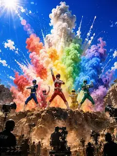 虹色爆発と戦隊ヒーロー