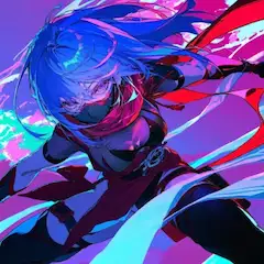 蒼髪紅装の影戦士