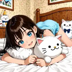 ぬいぐるみ猫との甘い秘密の時間