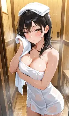湯上がり美女の微笑み