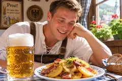 バイエルンのビールと笑顔