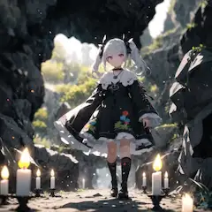 洞窟とメイドさん