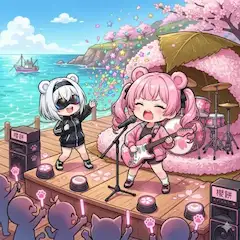 🎧🧸「白桃コンビの桜餅ライブ」の巻き🍡🌸🏝