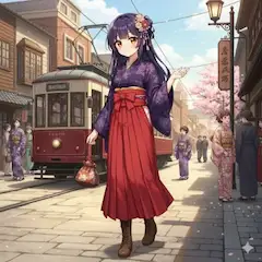 桜舞う街