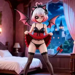 🔉動画(音あり)◆フィギュア風 サキュバス ミオ ベビードール