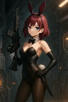 【過去画像リメイク企画 8】 バニーガールと機関銃
