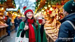 クリスマスマーケットの幸せな瞬間