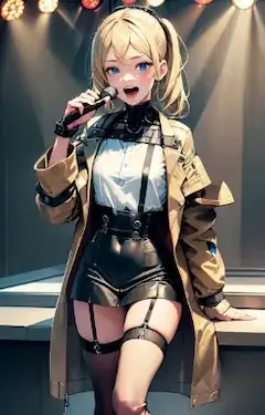 熱唱する金髪少女
