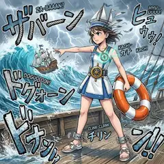 嵐を征く少女船長、難破船救助