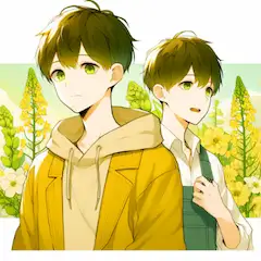 菜の花と、ブラウン短髪少年＊その２(3枚)