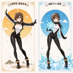 太陽と氷のコントラスト(ペンギン)