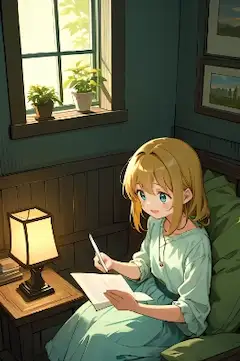 手紙で一喜一憂する少女